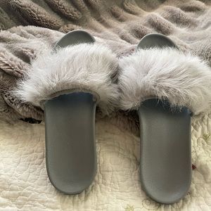 Grey UGG slippers, size 8, good shape